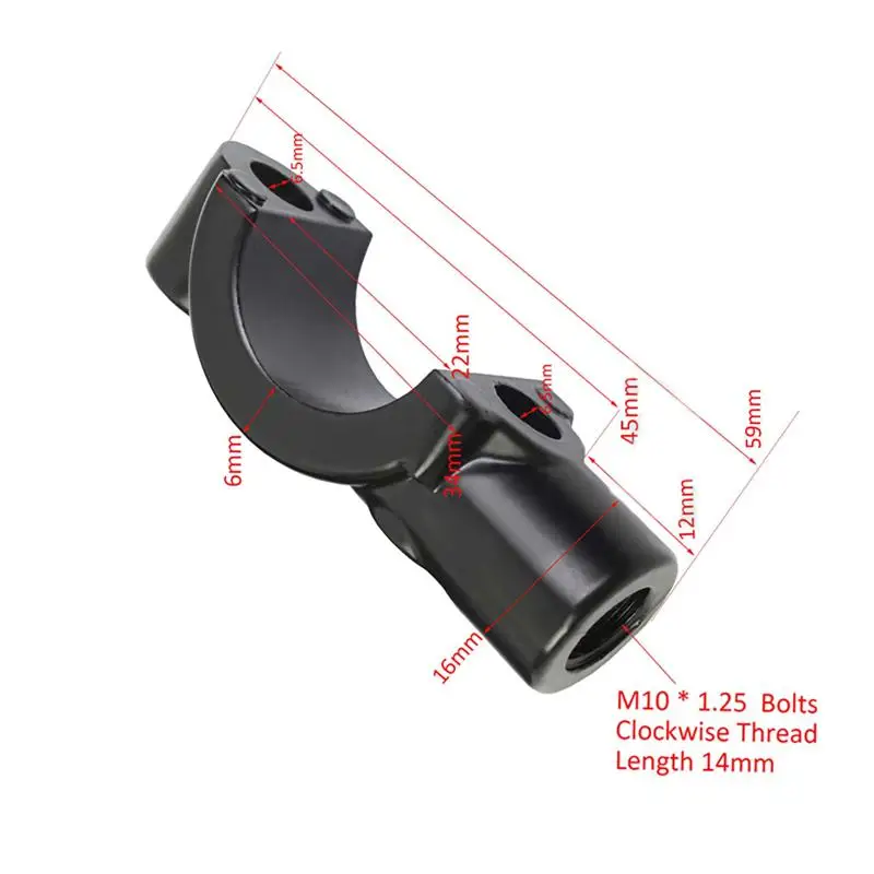 2 Stück Universelle M8/M10 Hebel-Spiegelhalterung Brems-/Kupplungs-Hauptzylinder-Klemme Halterung Abdeckung Befestigungsschrauben Basis-Stütze – Detail 5