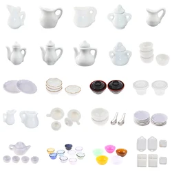 1:12 Dollhouse Miniature Dish Bowl Kettle Tableware Model Kitchen Dinning Toy Accessories For Doll House Decor Children Toys