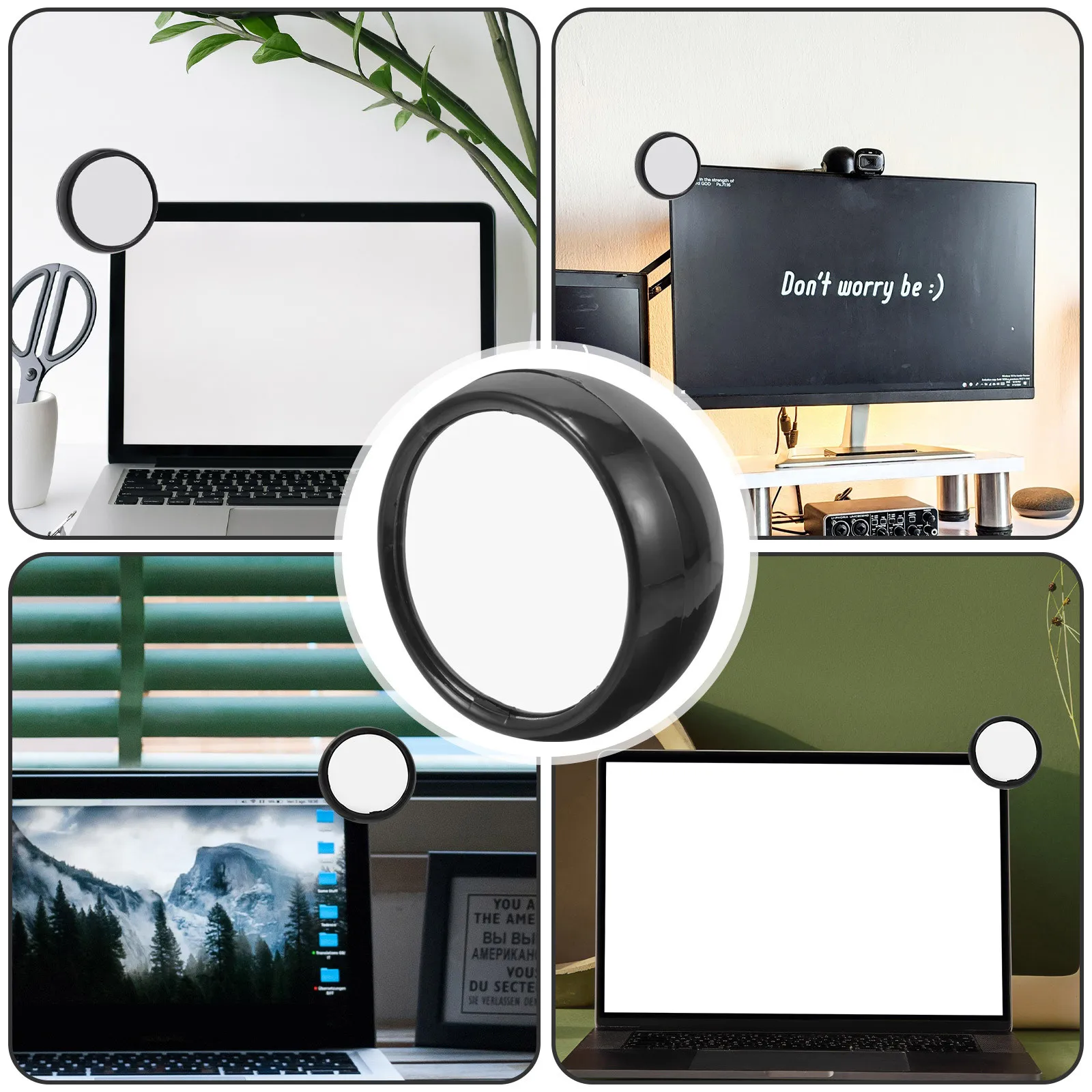 Computer Rearview Mirror Magnifying Security Black Desktop Laptop Monitor Office Cubicle Surveillance Toddler Car Bench