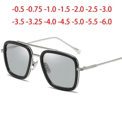 SPH -0.5 -0.75 -1.0 to -6 Fashion Metal Style For Women Sunglasses Men Square Brand Design Sun Glasses