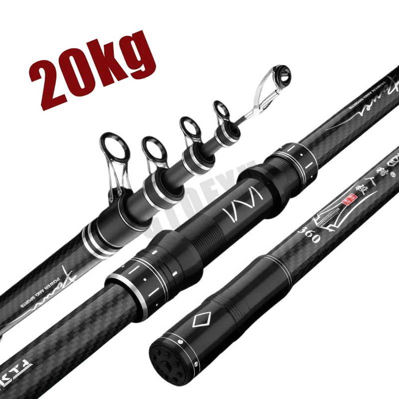 

3.0M-4.5M Telescopic Fishing Rod Carbon Portable Spinning Fishing Pole for Boat Saltwater Freshwater Surfcasting Baitcasting Rod