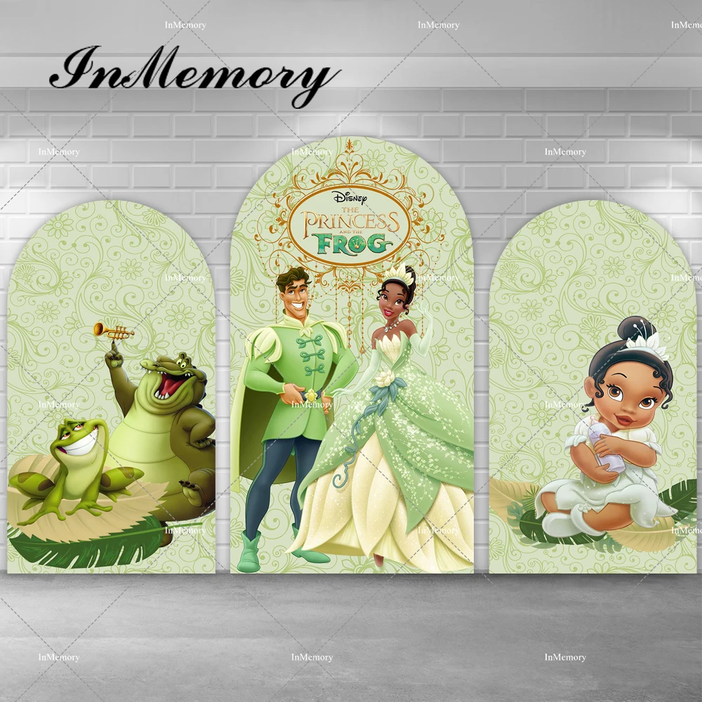 Green Princess Tiana and the Frog Chiara Wall Arch Backdrop for Girls Baby Shower Birthday Party Background Customized