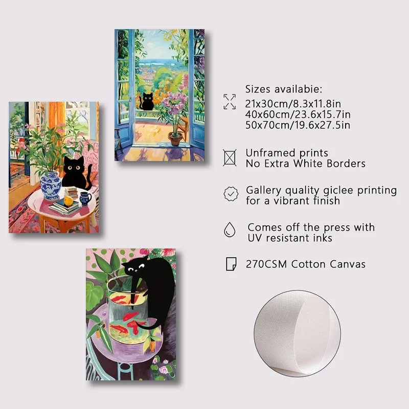 الحديثة هنري ماتيس القط طباعة ملصق الرسم على لوحات القماش الجدارية الفن لغرفة المعيشة كوادروس غرفة نوم مكتب ديكور تتحرك هدية