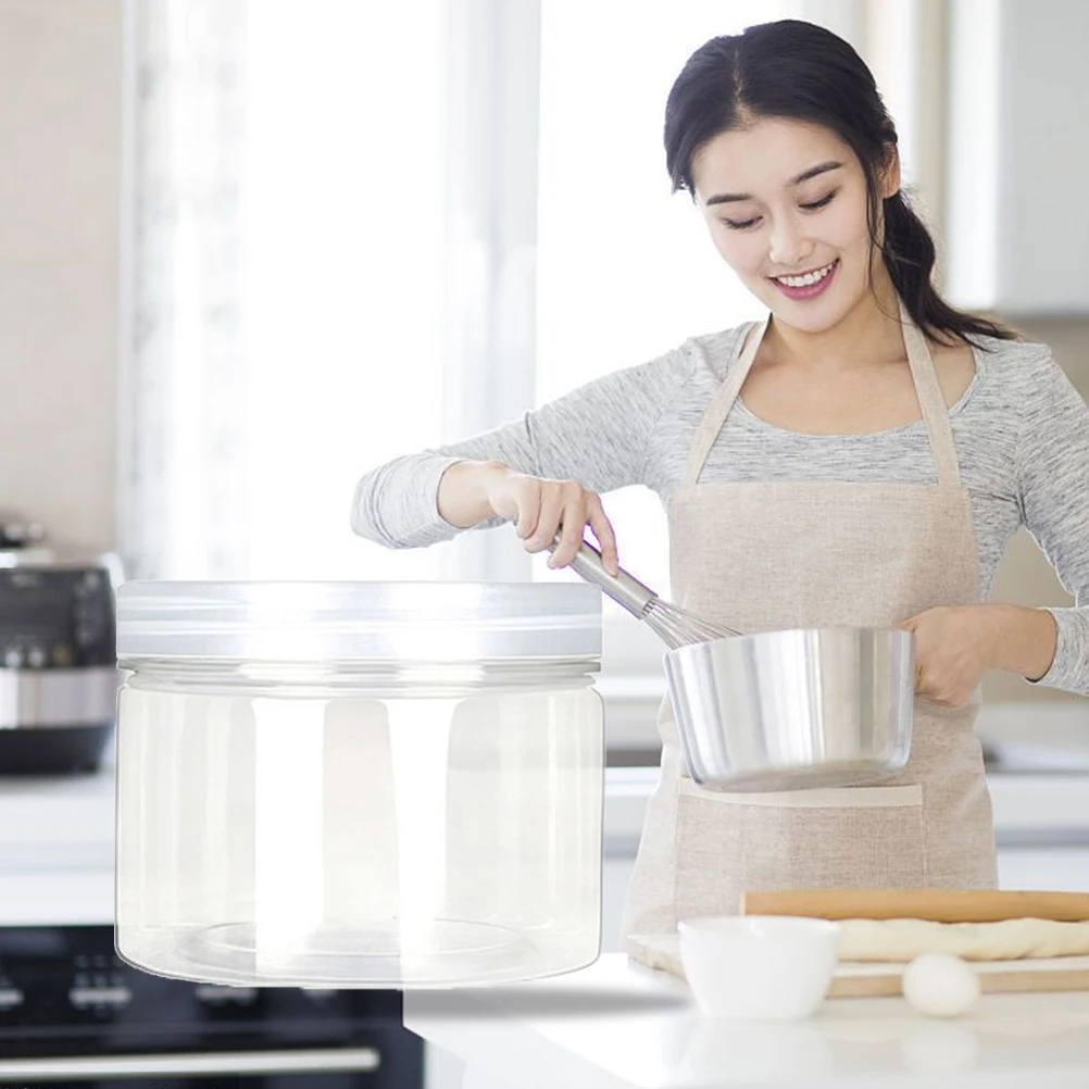 

5pcs Food Storage Jars BPA Free Clear Plastic Containers 290ml 9.9oz 8.5x6x6.5cm White Airtight Seal for DIY Clay Party Favors