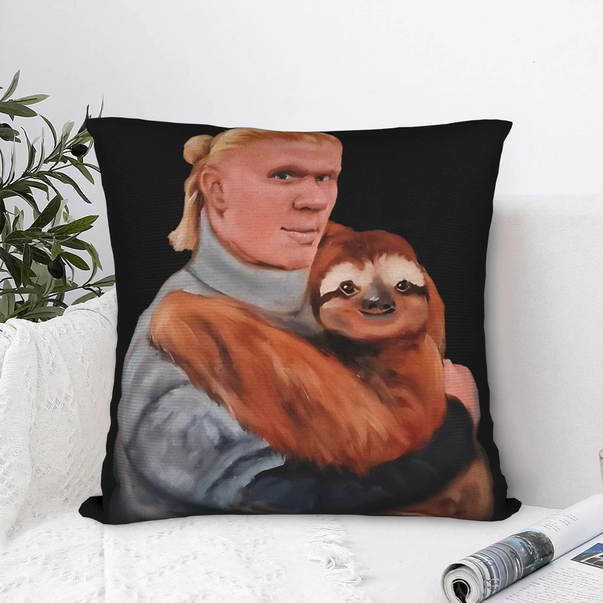 Haalands Sloth Square Pillow Case Soccer Football Cushion Covers Customized Zippered Decorative Pillowcase for Seat 18
