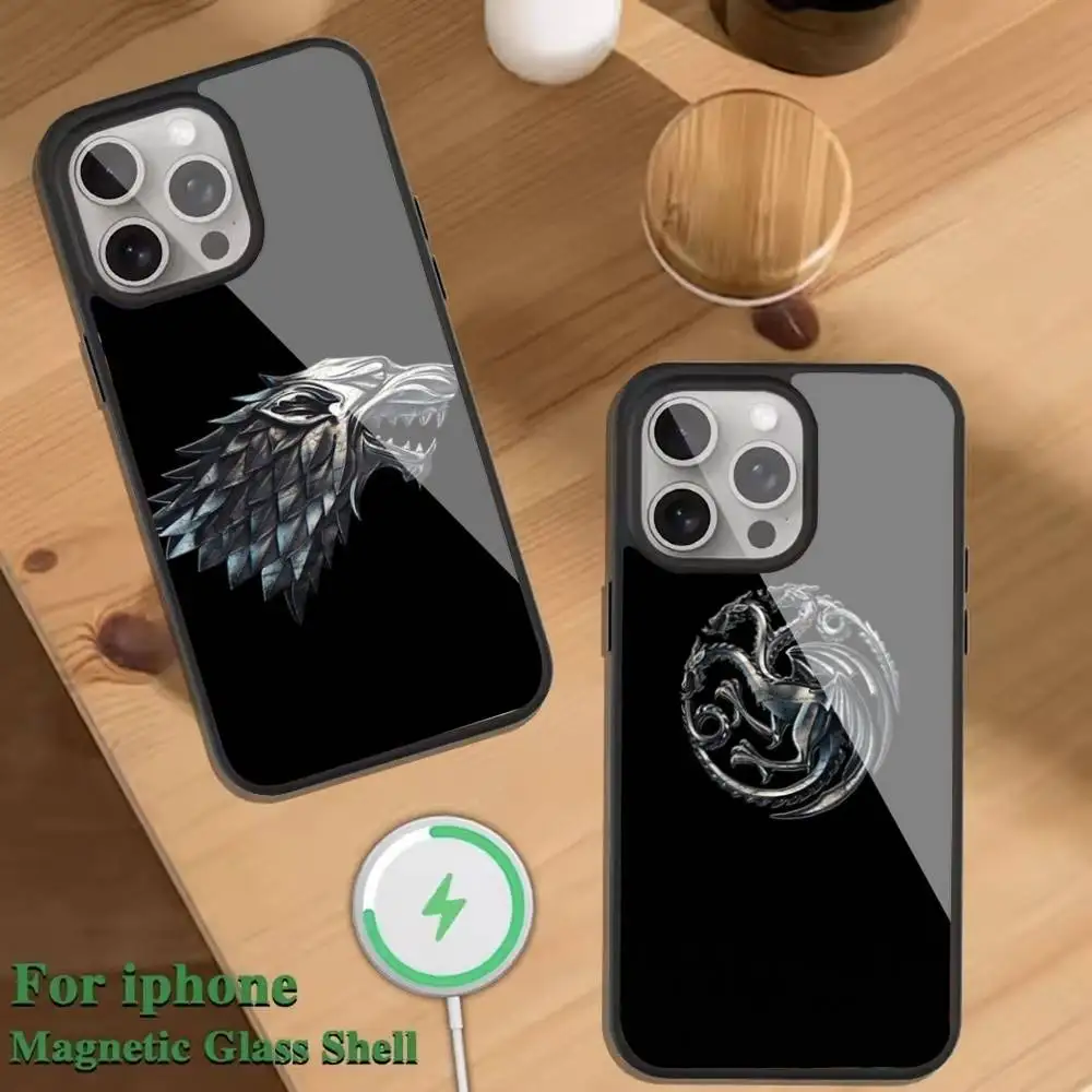 

S-Stark Winter C-Coming Phone Case For Magnetic Wireless Charge Cover For iphone 16 15 14 13 12 11 Pro Max Plus Coque