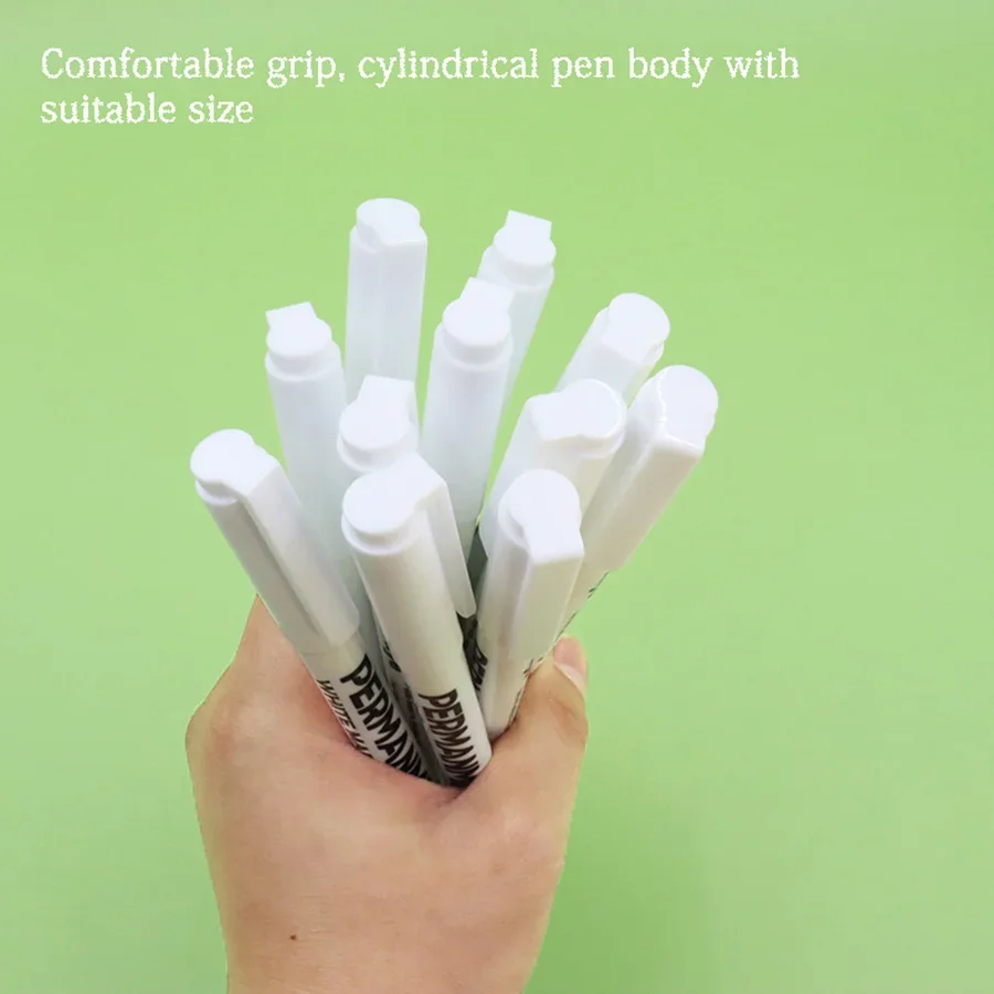 4/5/6pcs White Permanent Marker Pens Fine Tip Oil-Based Art Drawings on Wood Leather Graffiti Markers Stationery for Art Writing