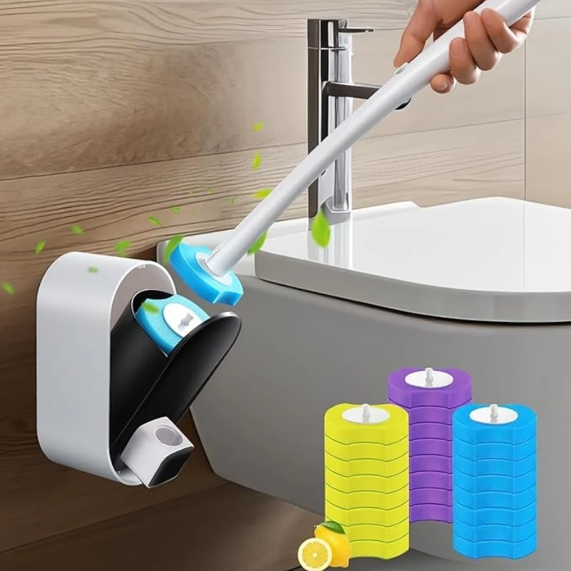 24 Uds. Recambios desechables para inodoro, esponjas de limpieza para baño mejoradas, almohadillas, cabezales limpiadores, suministros no vienen con soporte