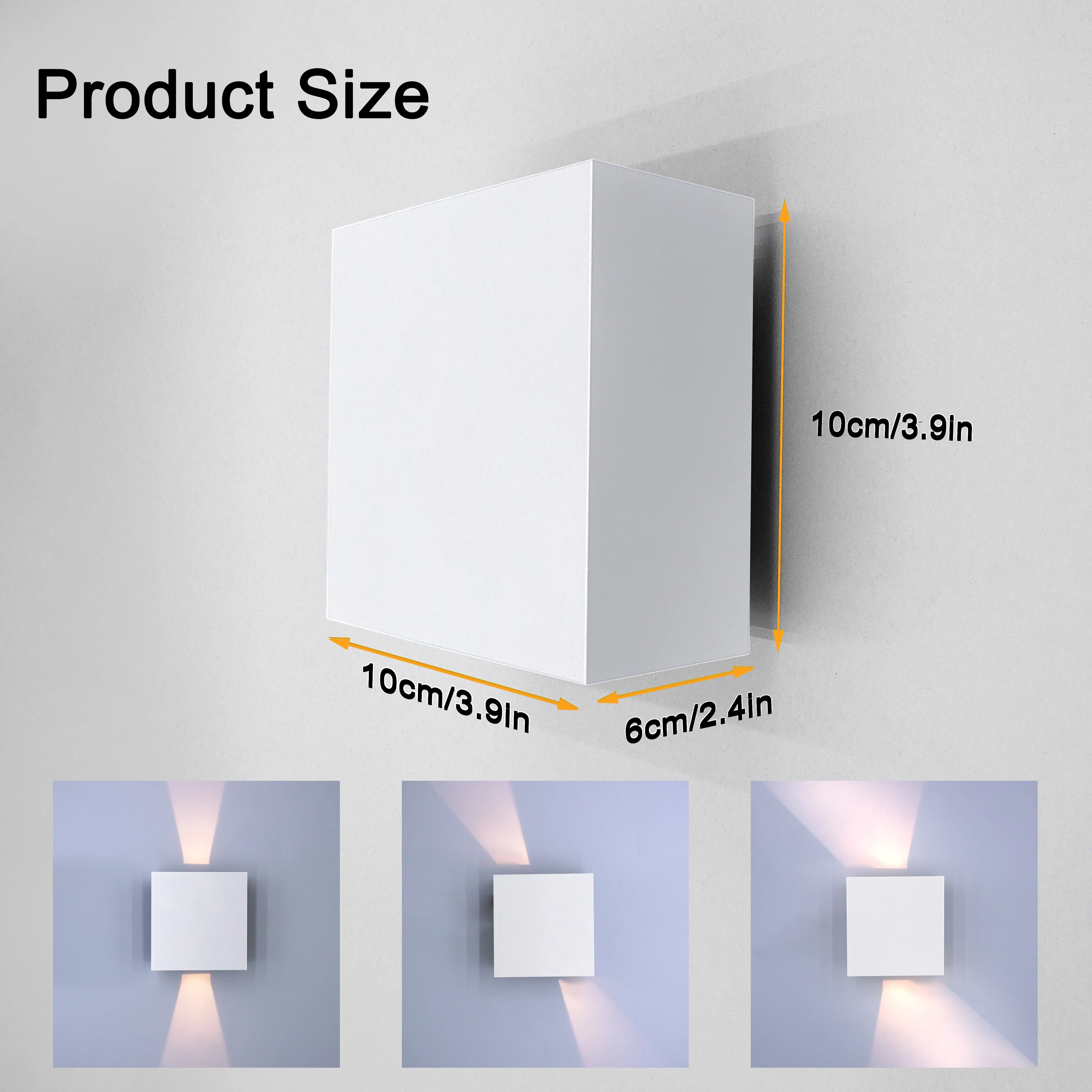 

6W Outdoor wall lamp LED wall llight warm white cold white waterproof wall lights Nordic square indoor wall sconce