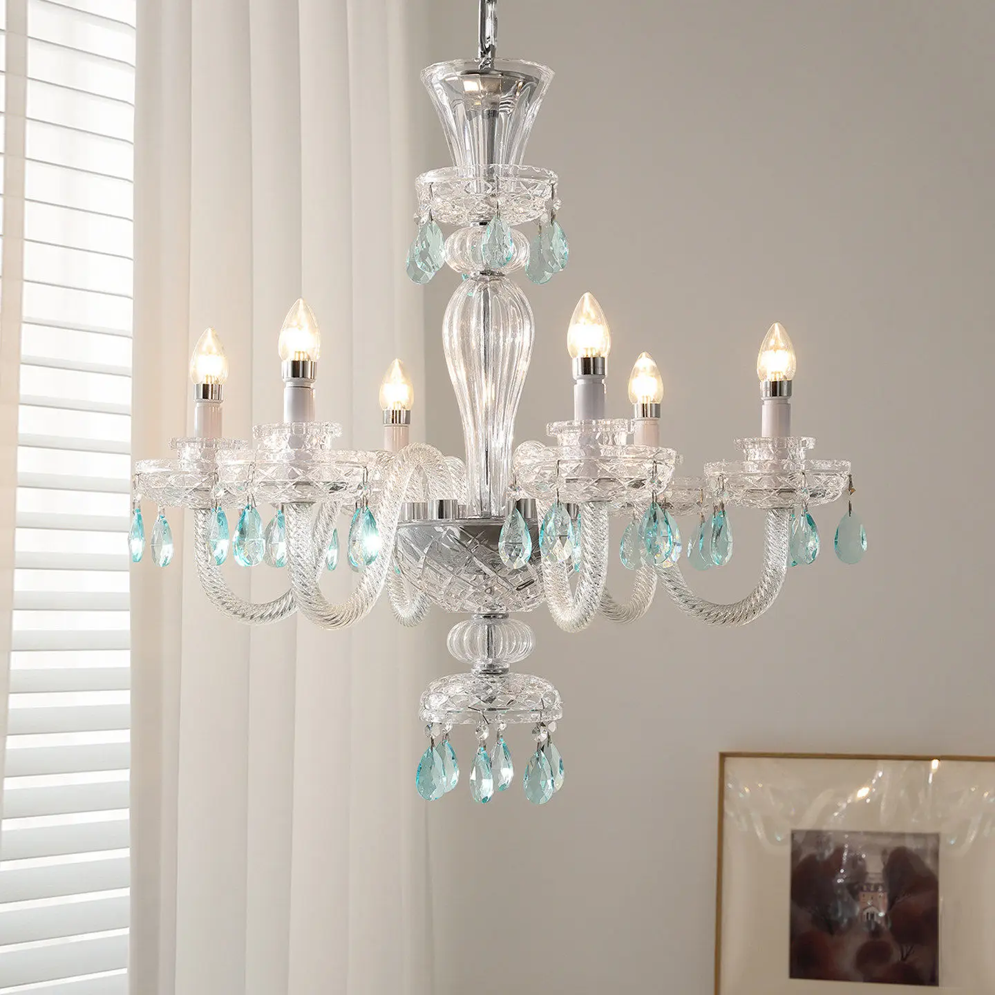 

Антикварные светильники во французском стиле со светом, роскошным и элитным ощущением туманной синей виллы, дуплекс, ретро-ресторанный светильник