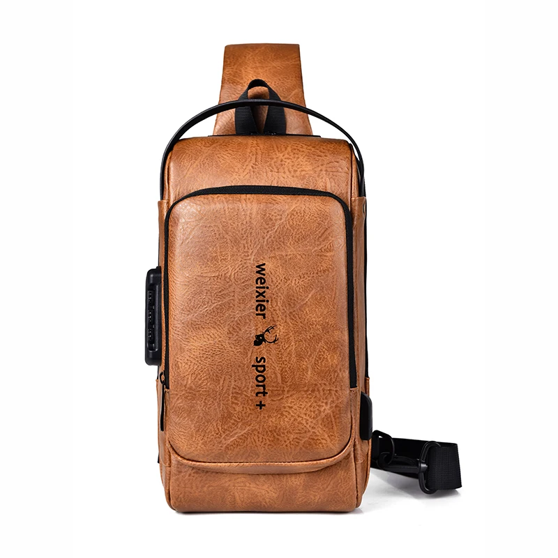 Männer Schlinge Rucksack Cross Body Schulter Brusttasche mit USB-Ladeans chluss Anti-Diebstahl Reise Motorrad Fahrer männliche Seite Umhängetasche