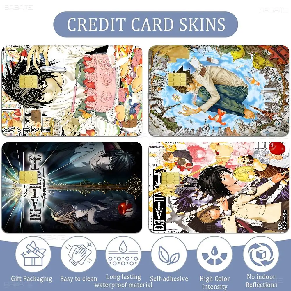 Anime Death Note Anime Young Creidt tarjeta de débito pegatina película funda cinta frontal para Chip pequeño grande sin Chip