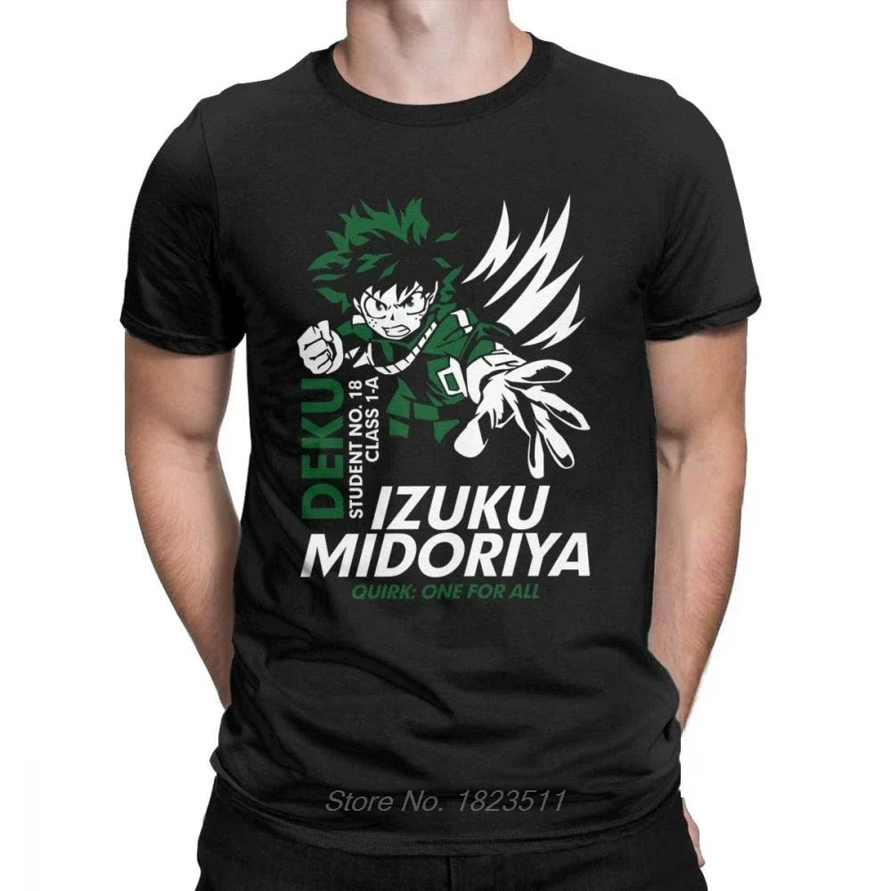 Boku No Hero Academia T-Shirts Izuku Midoriya Deku T Shirts Man Design Clothes Vintage O Neck Cotton Tee Shirt Streetwear