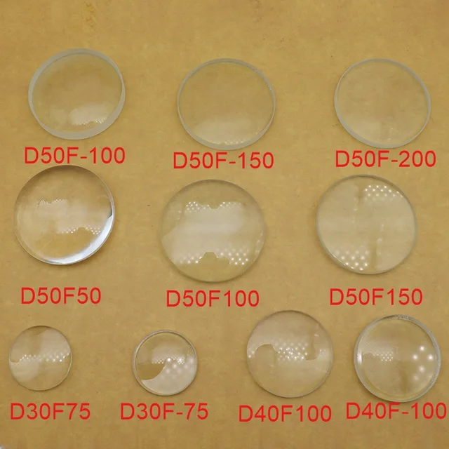 Szklana podwójna wypukła soczewka, 30mm 40mm 50mm, wklęsłe szkło, ogniskowa 50mm 75mm 100mm 150 mm 300mm projektor optyczny DIY