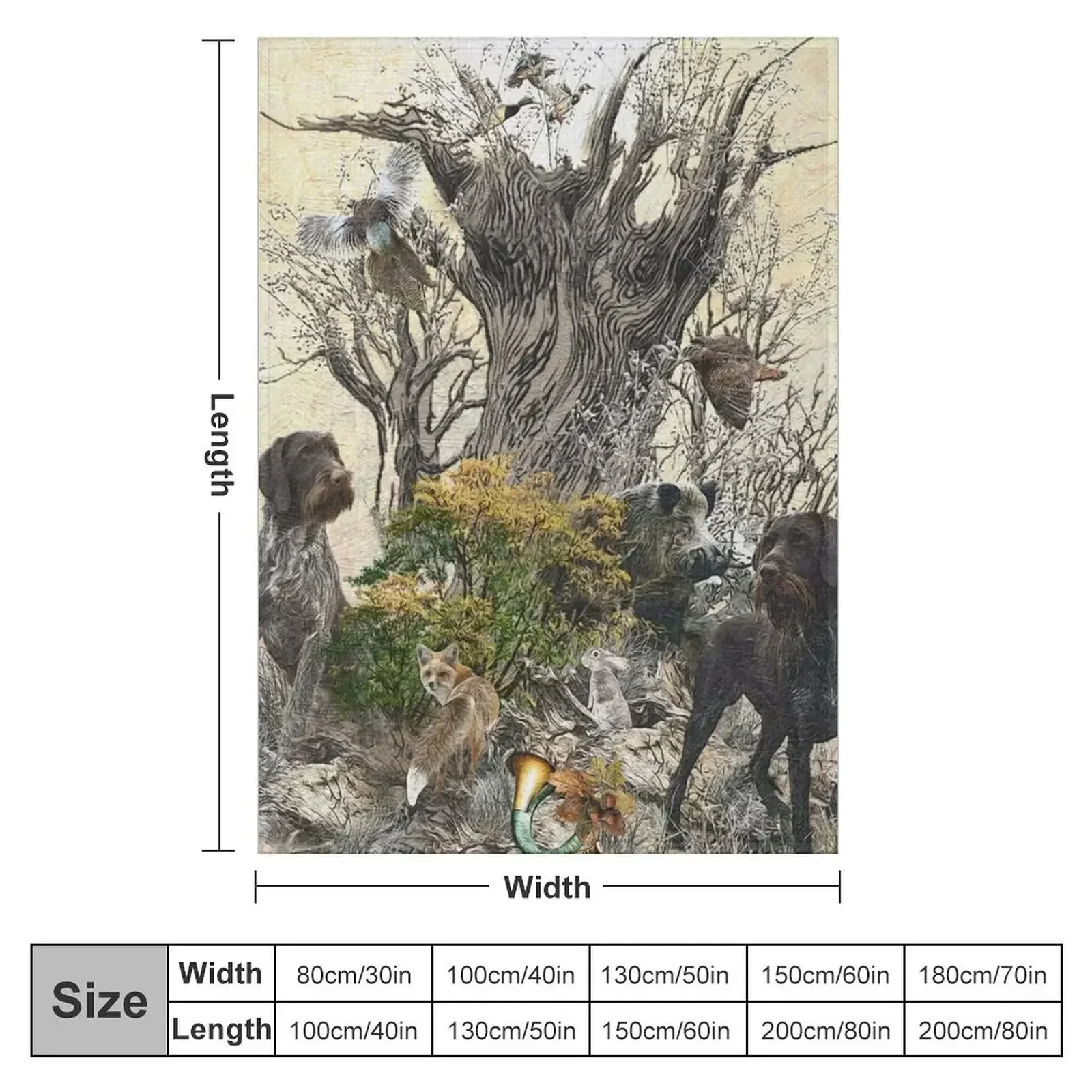 Deutsch Drahthaar Throw Blanket couch cozy soft plush fuzzy picnic outdoor blanket