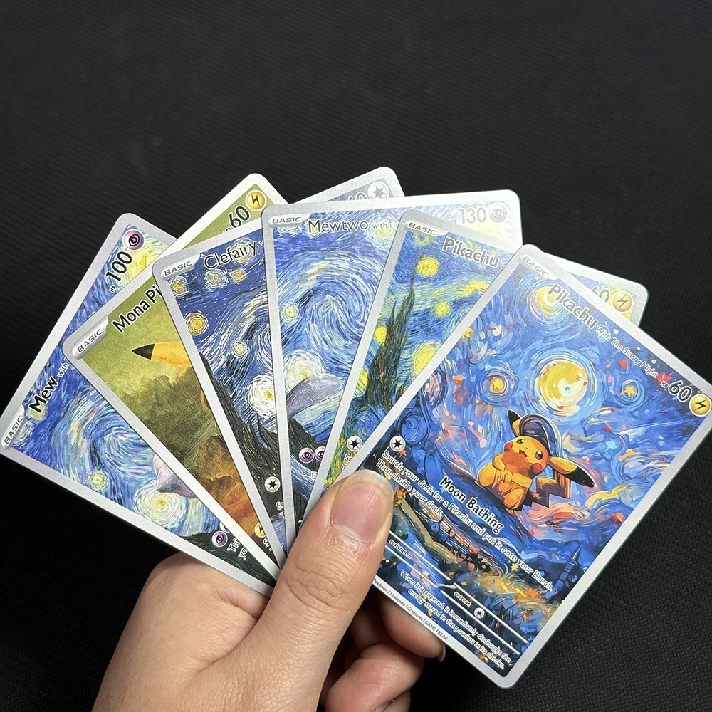 بطاقات ألعاب PTCG بوكيمون ليلة مرصعة بالنجوم فان جوخ 085 SVP مجموعة Charizard Pikachu Venusaur Mew Snorlax Lugia Mewtwo Blastoise #2