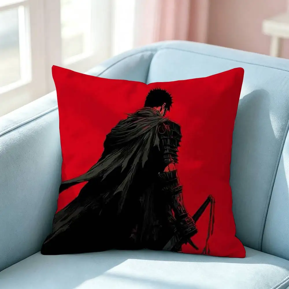 Cool Japan Comic Berserk Pillow Case Square Double-Sided Sofa Cushion Cover Bedroom Bedside Pillow