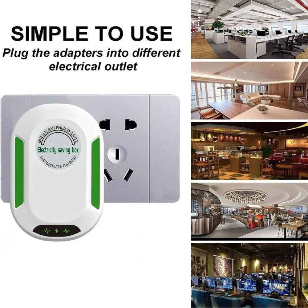 US/EU/UK Adapter Electricity Saving Box Power Save Stable Performance Electric Energy Saver Smart Saver Cost Reducing