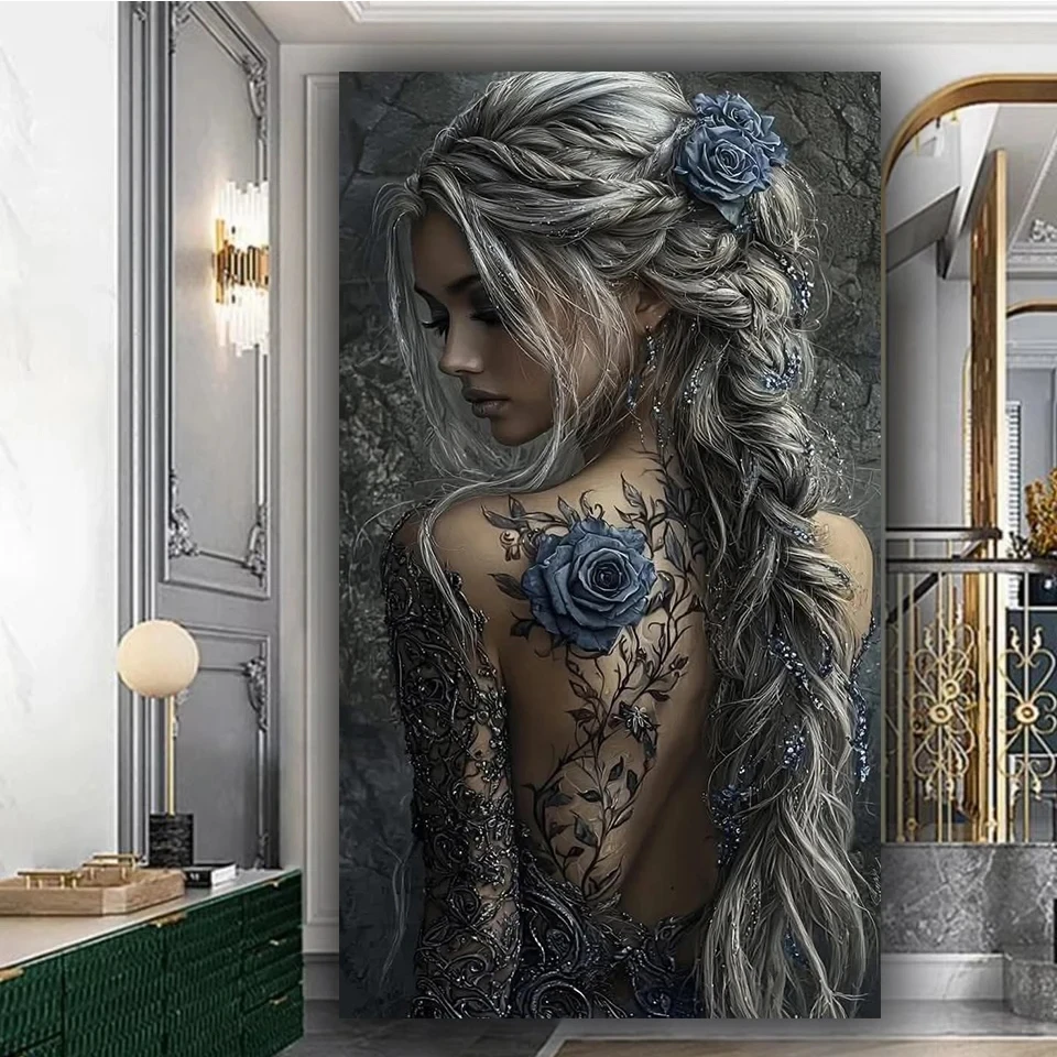 

Tattoo woman Diy Diamond Painting Art Full Square Round Diamond Art Mosaic Jewelry Cross Stitch Christmas Gift Home Decor