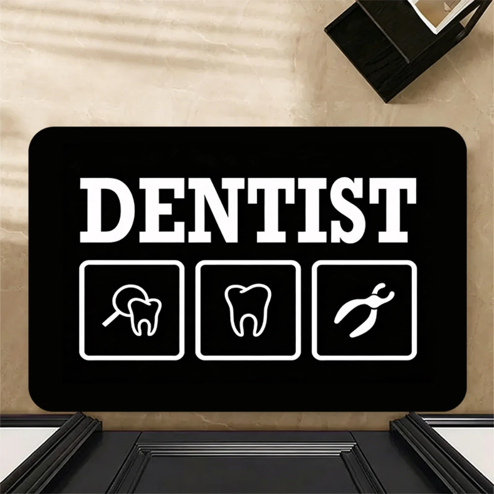 Indoor Decor Mat dentist symbol reminder letter print indoor entry hallway hobby room office lounge decorative floor Mat
