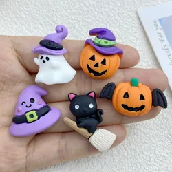 10Pcs New Cute Resin Cartoon Halloween Collection Series Flat Back Ornament Biżuteria Akcesoria do włosów