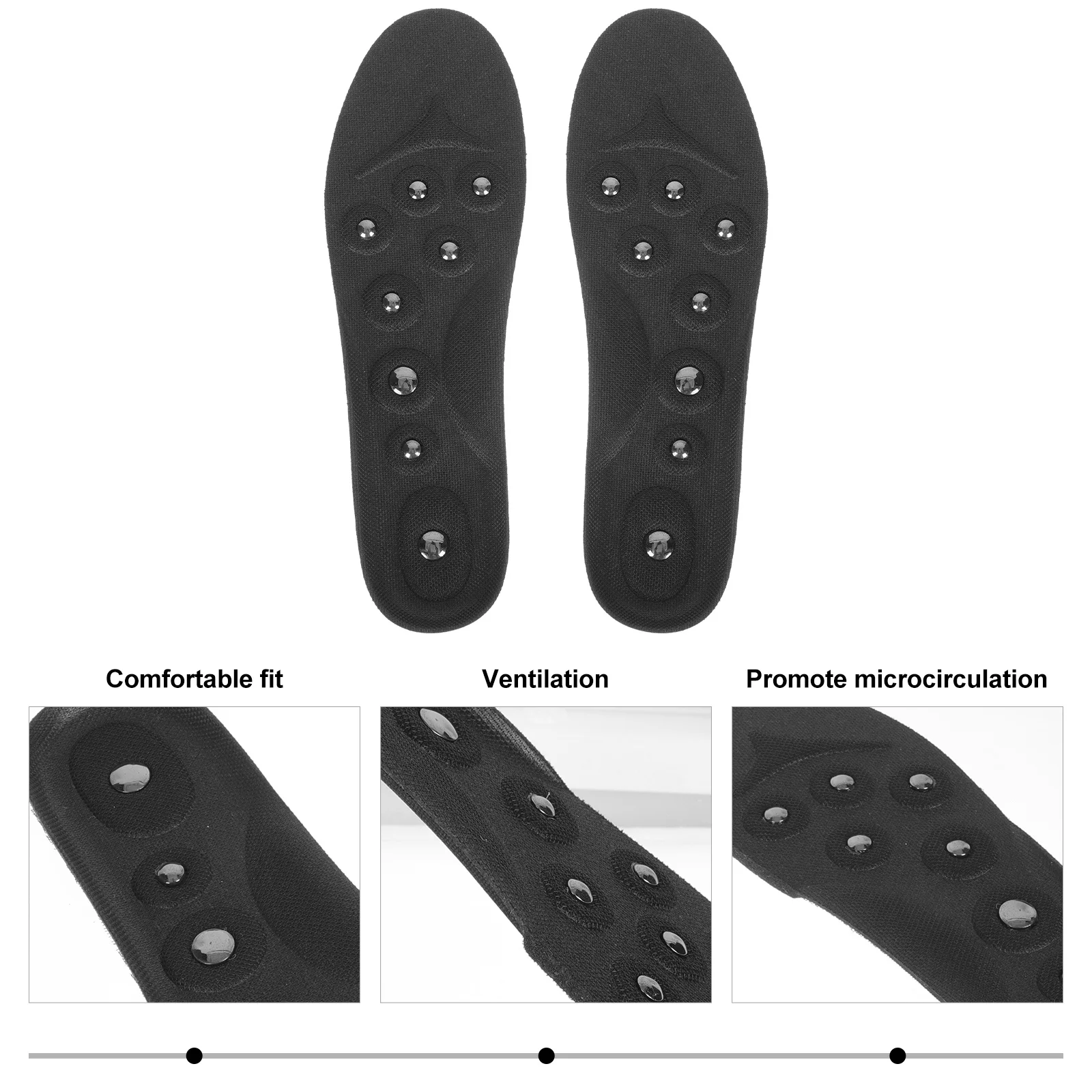 

1 Pair Cuttable Magnetic Therapy Insoles Foot Massage Shoe Pads Foot Care 16 Magnetic Stones Breathable Acupressure Cushions