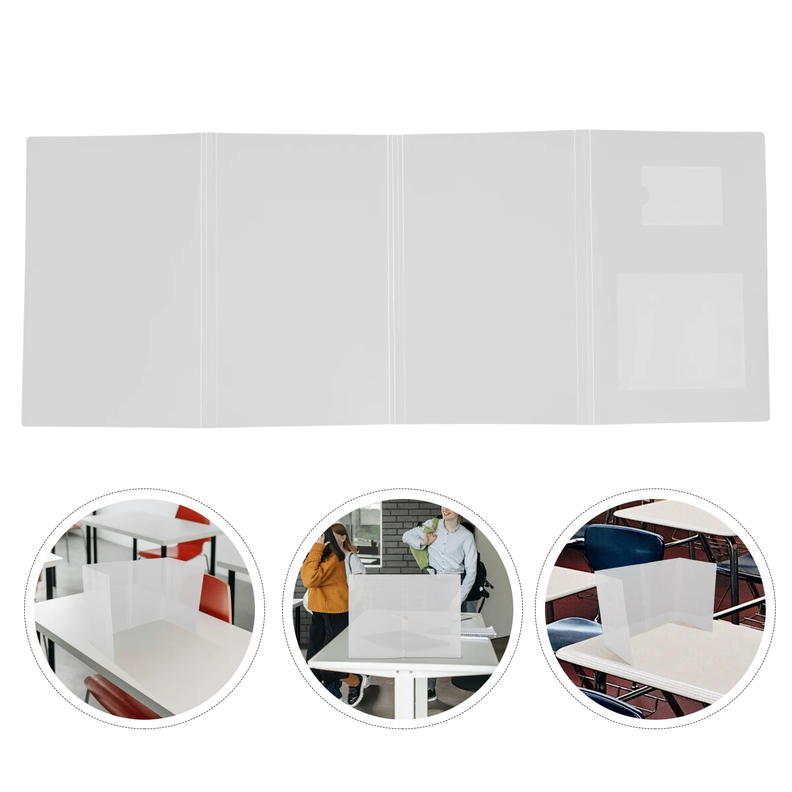 

Anti Droplet Baffle Foldable Sneeze Guard Plate Desk Dividers Students Privacy Screen Pane Sturdy Plastic Office Classroom