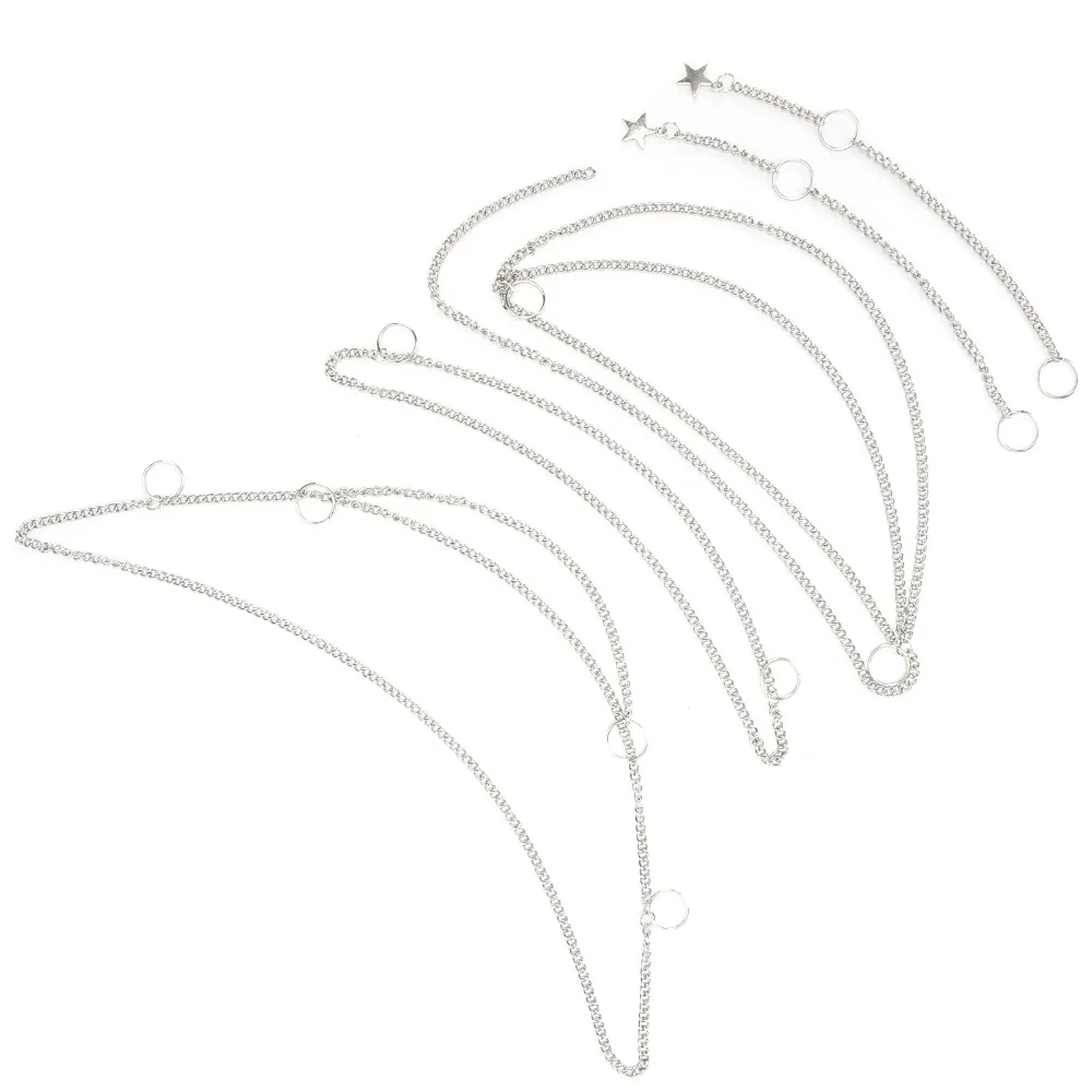Silver Hair Braid Chain Small Hanging Beads Goth Style Dreadlocks Hair Chains Punk Style Decorative DIY Hair Decoration