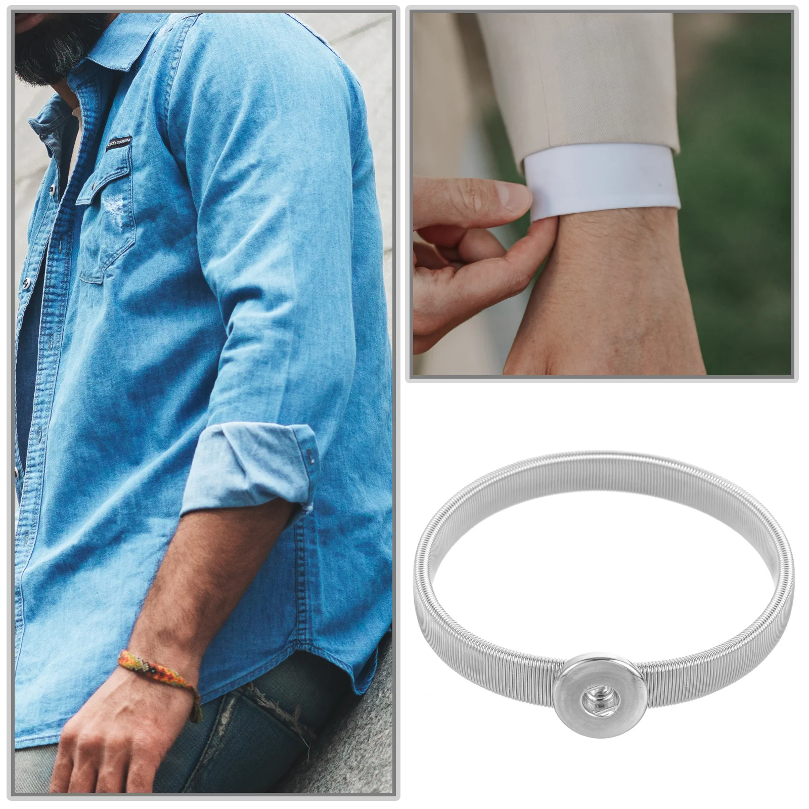 2Pcs Elastic Armb s Metal Bracelets Sleeve Garters Spring Men Adjustable Holders Shirt Accessories Arm Gloves
