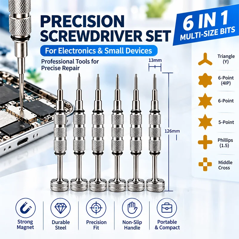 Keguan Golden Hero Precision Screwdriver Set Alloy Steel Bits Magnetic Design For Phone Tablet Electronic Device Repair Tools