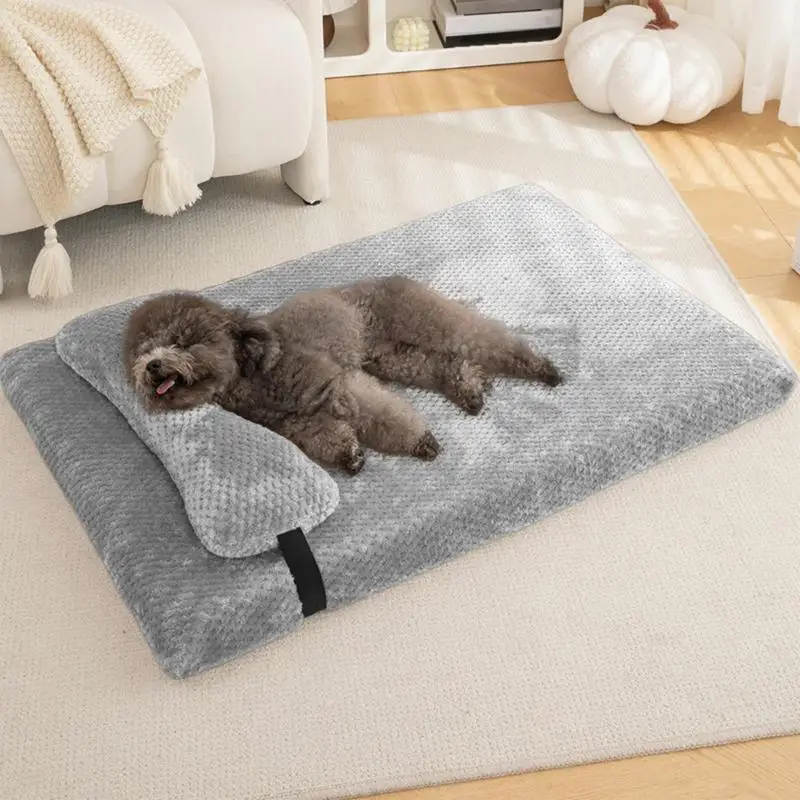 Dog Bed Mattress Pad Sofa Bed Mat Orthopedic With Removable Pillow Nonskid Bottom Pet Couch Bed Couch Dog Pet Bed Dog Crate Bed