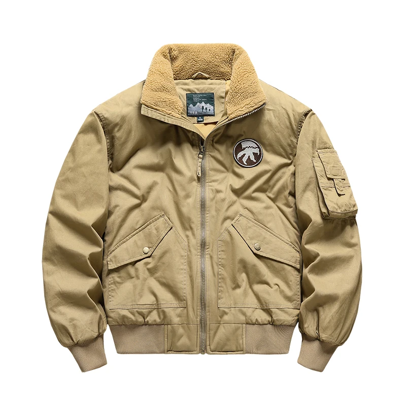

Мужская куртка, модная повседневная однотонная куртка в британском стиле для работы, спортивная плюс флисовая утолщенная теплая уличная трендовая туристическая куртка для путешествий