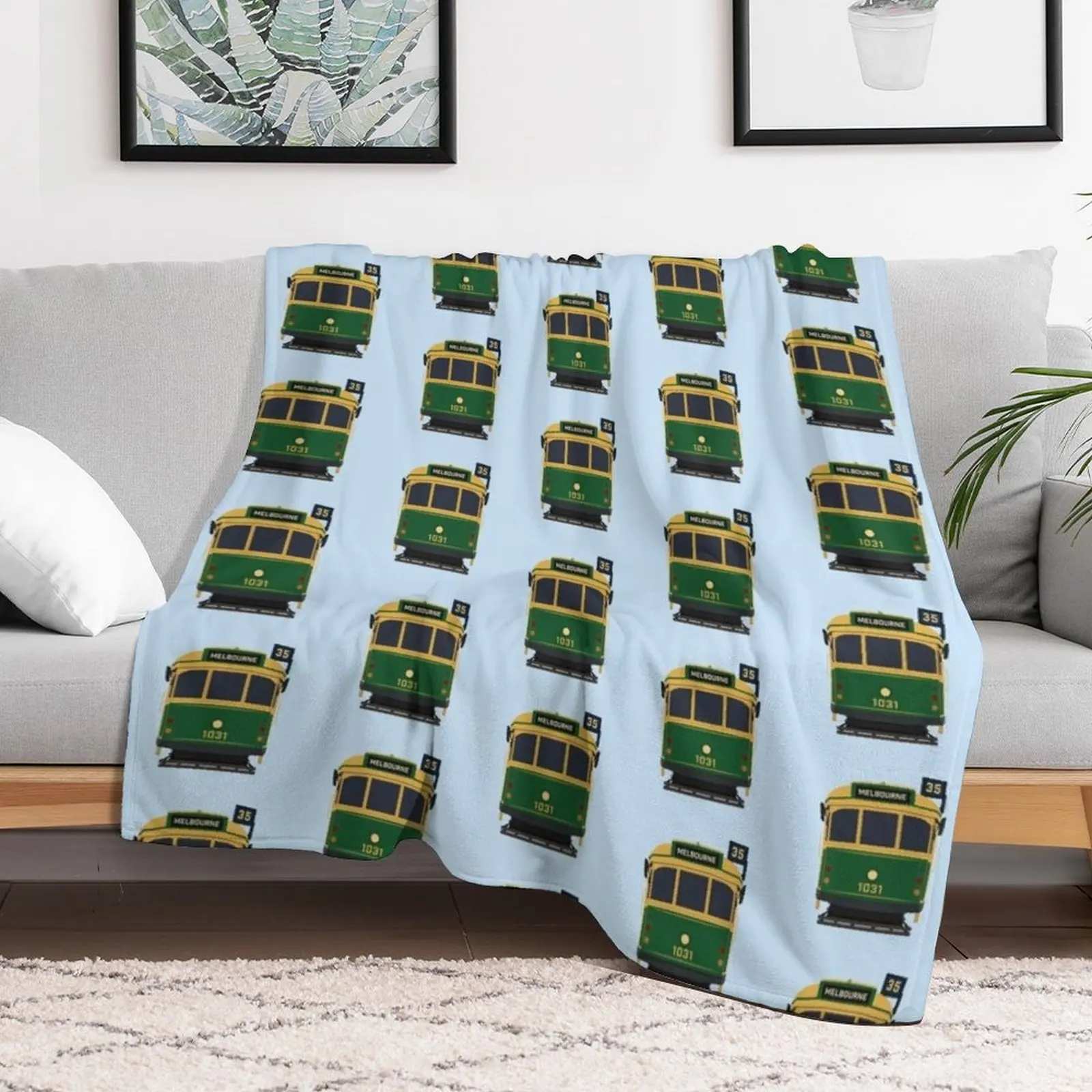 Melbourne Tram, W-Class Front View Throw Blanket