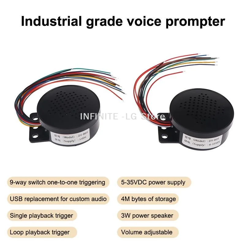 

DC 5V 6-35V Car Start Voice 9 Channel Trigger MP3 Player Voice Speaker Prompter Sound Alarm Reverse Siren BuzzerINFINITE -LG