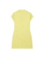 TFMLN Women Front Bow Tie Mini Dress Polka Dot Short Sleeve Bodycon Dress Summer Sexy Cut Out Collar Fashion Party Dress 3