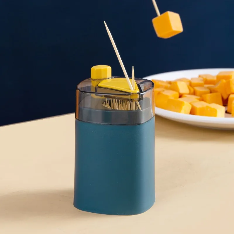 2pcs Toothpick Box Creative Automatic Pop-up Household Living Room Press Type Toothpick Cartridge Can Portable Carry