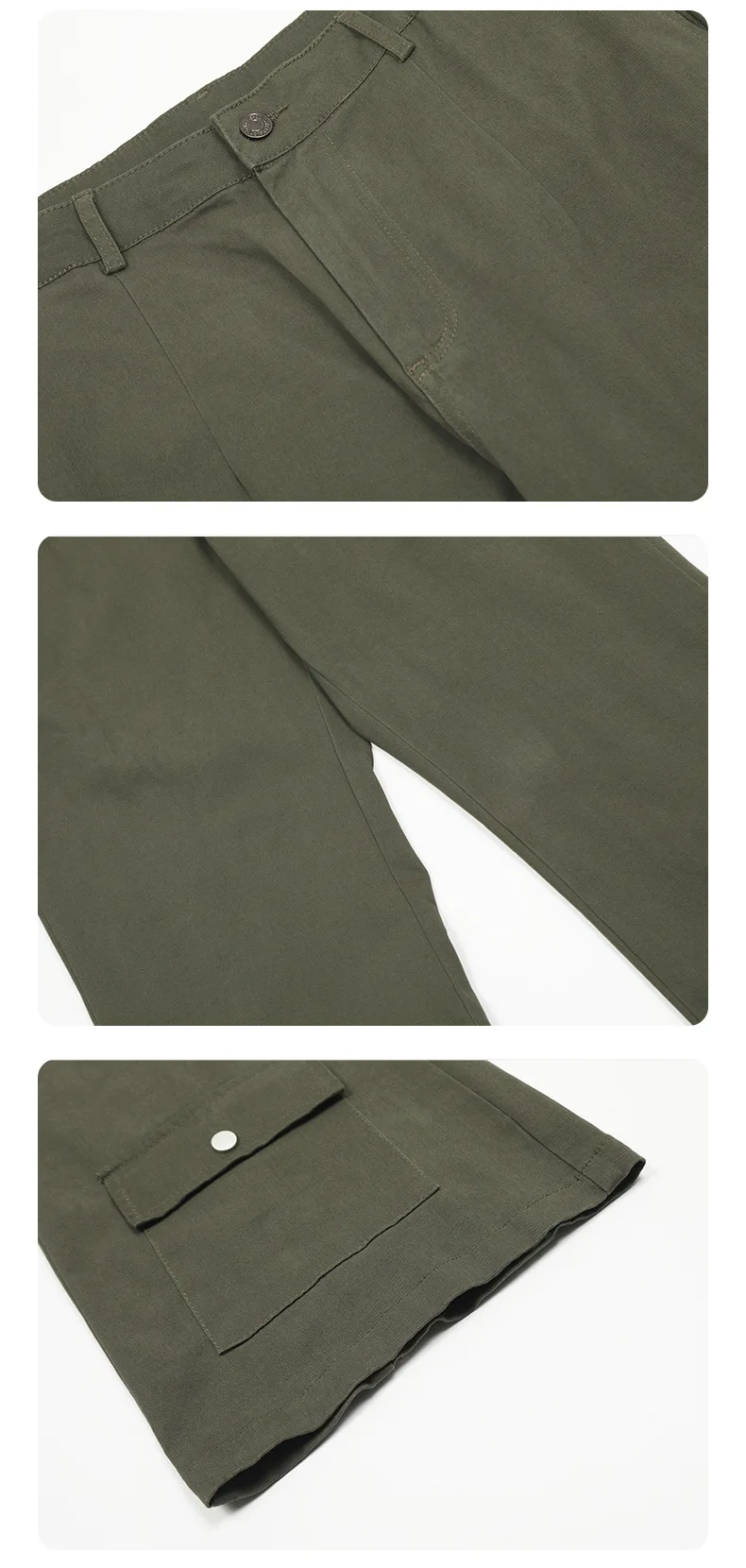 Schwarz-weiße Cargo-Hose mit ausgestelltem Bein, umklappbaren Taschen, plissiertem Rücken, Reißverschluss, schmaler Passform, ausgestelltem Bein für Herren, lässige Hose mit weitem Bein – Detail 14