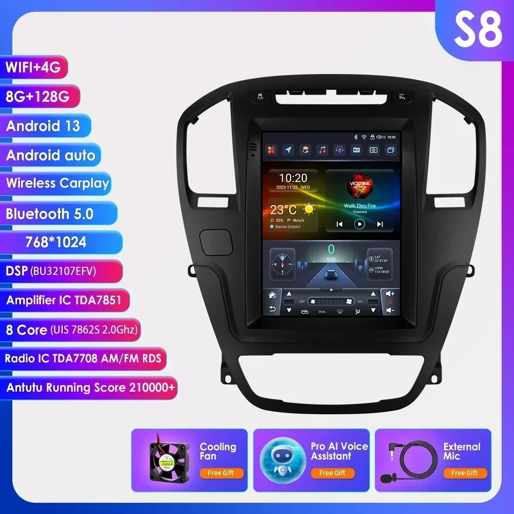 Hizpo 7862 2Din Android autoradio voor Opel Insignia Buick Regal 2009 - 2013 Multimedia Stereo 9.7 inch verticaal scherm Carplay 4G
