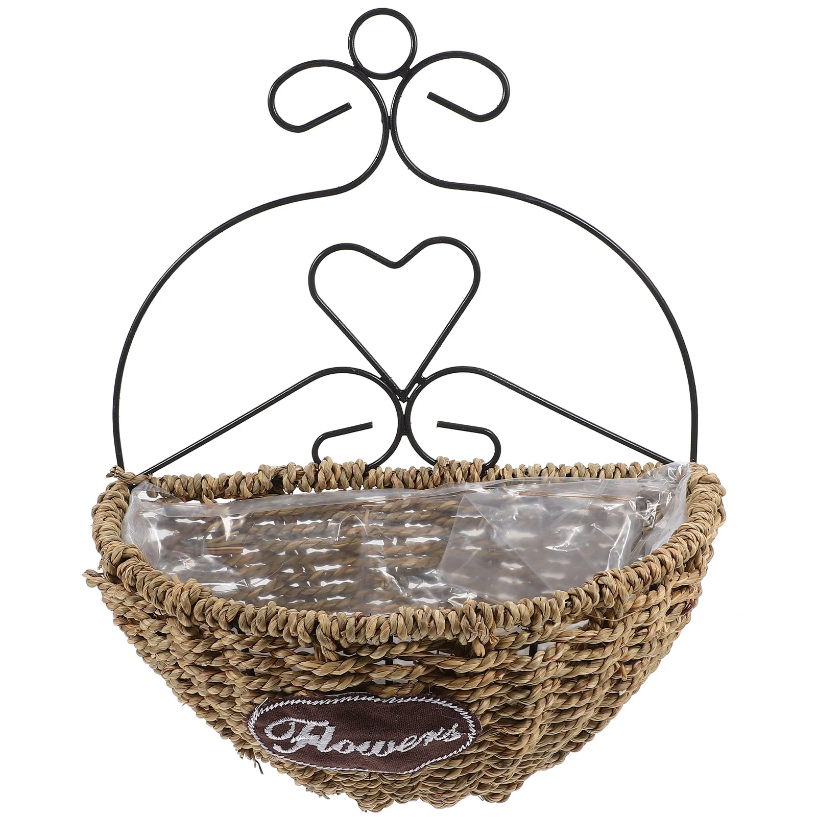 

1Pcs Decorative Flower Basket Wall Ornament for Garden Door Balcony - Iron Craft Flower Container with Fresh Natural Atmosphere