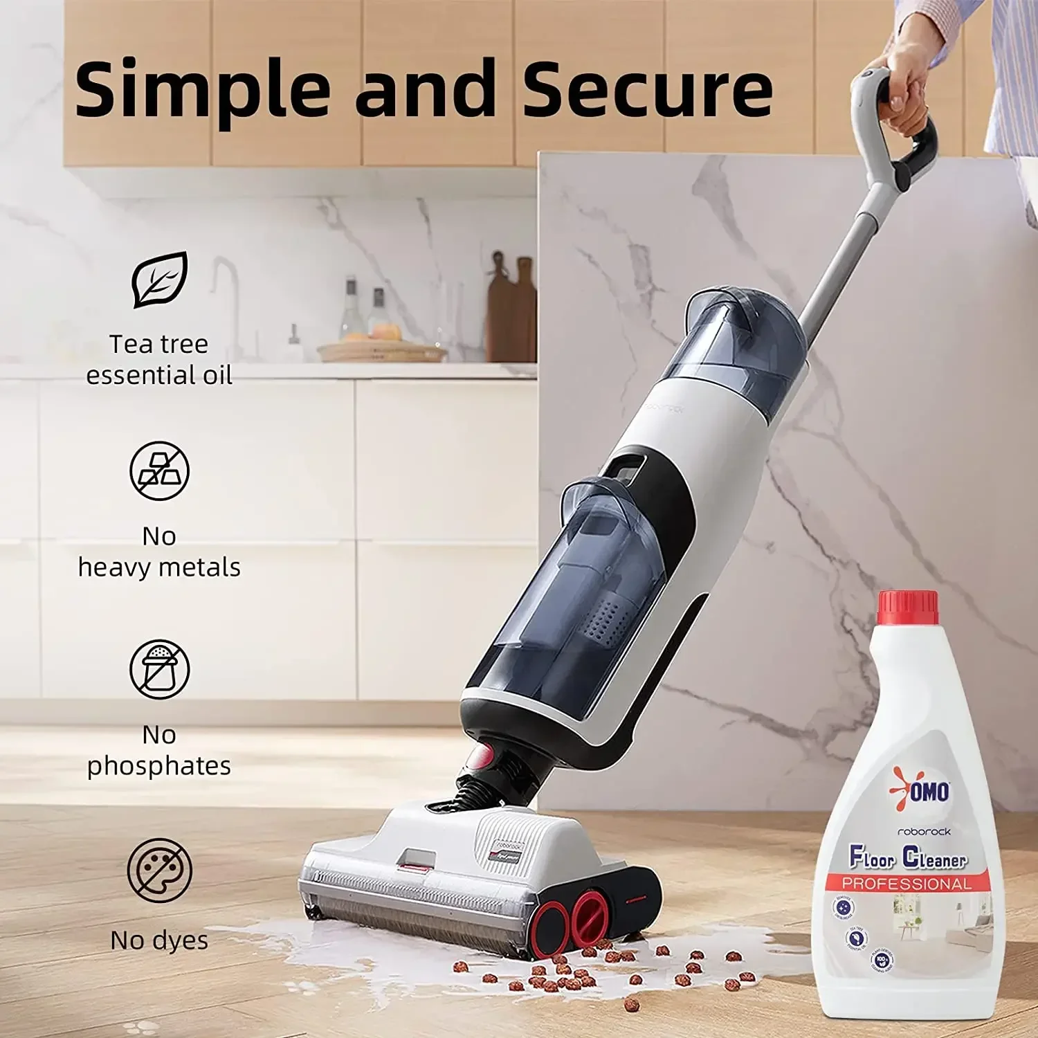 Roborock Floor Cleaner 100% Organic Medium Dyad Cordless Wet Dry Vacuum Cleaner Concentrate Quick Drying 480 ml  가전제품