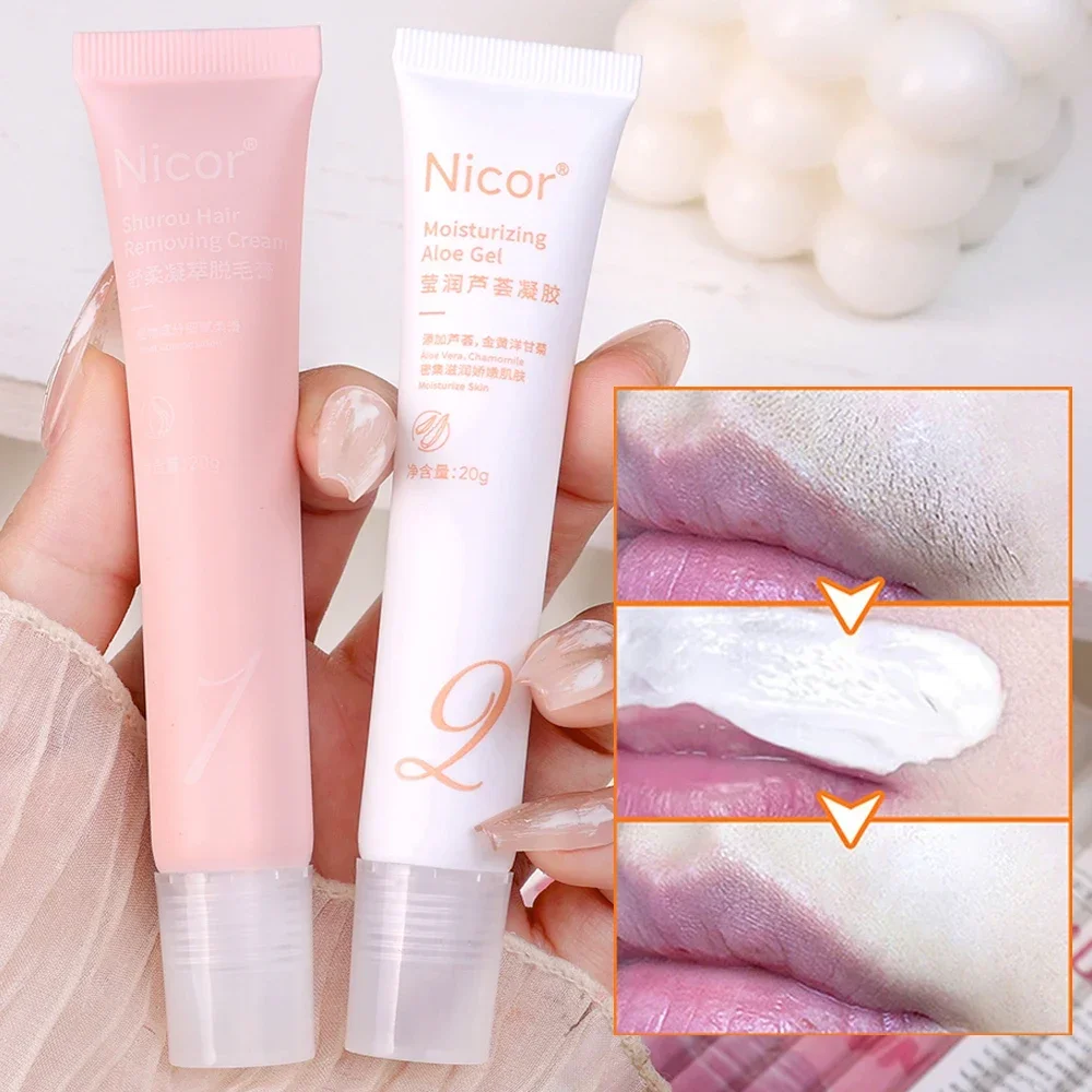 Painless Hair Remover Cream with Scraper Lip Underarm Private Bikini Body Epilator Cream Skin Care Face Depilation Hair Removal