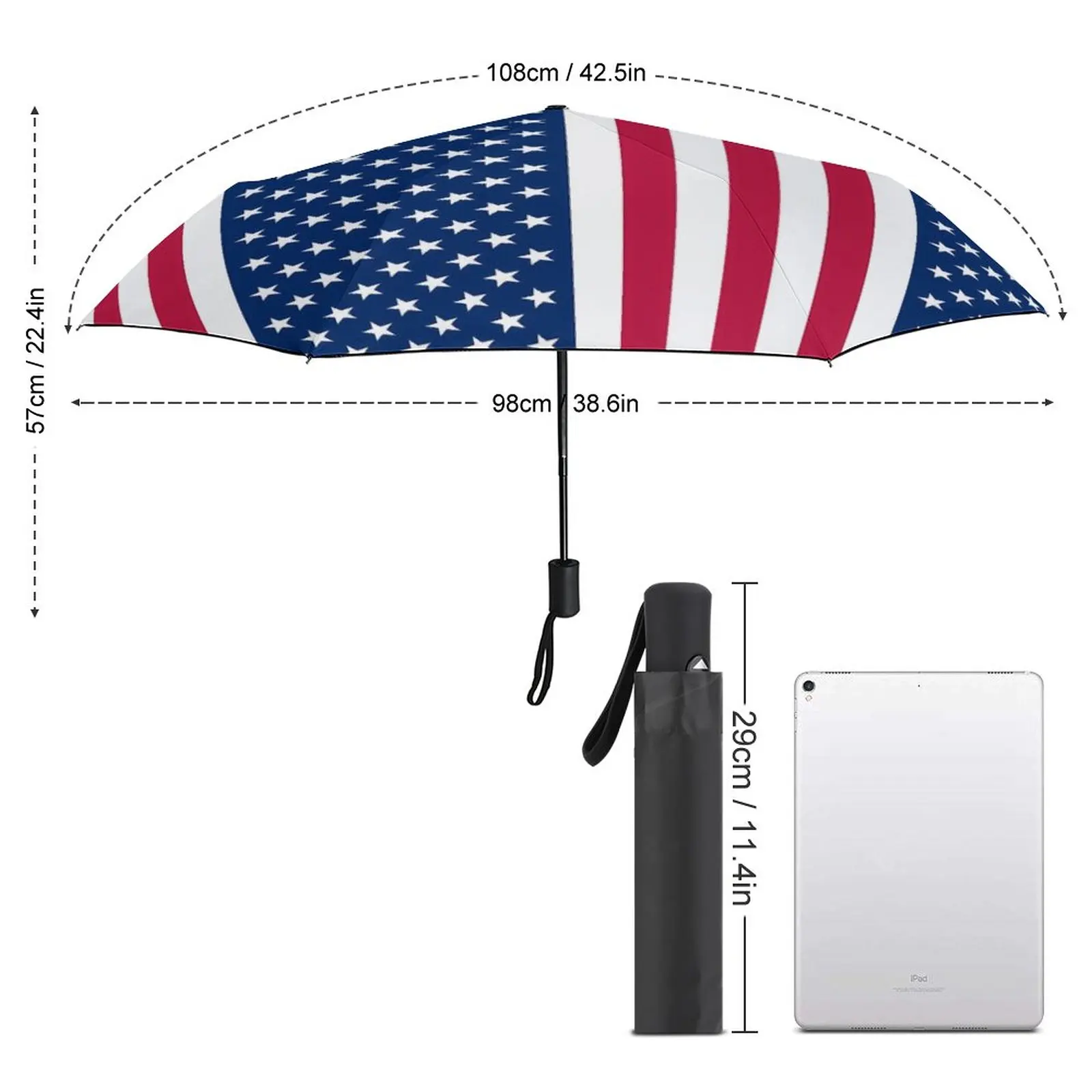 American Flag Umbrella Stripes And Stars Charm Portable Umbrella Design Beach Wind Proof Automatic Umbrella