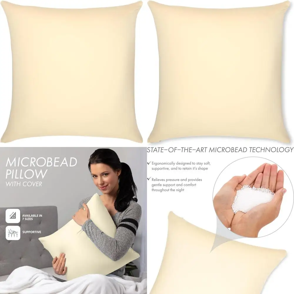 

Роскошная подушка с микрогранулами 26x26 - кремовая, смесь нейлона/спандекса 85/15, шелковистая мягкость и комфорт