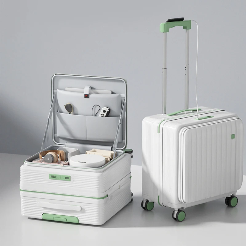 18/20 Inch Boarding Box Small Side Opening Suitcase Multifunctional Men and Women Portable Trolley Case