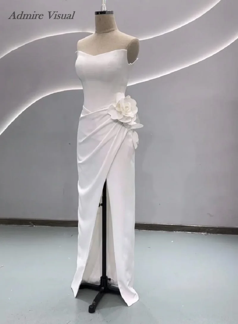 Admire Visuelles Hochzeitskleid im Meerjungfrau-Stil, herzförmiger Ausschnitt, ärmellos, mit Schlitz am Bein, individuelle Brautkleider