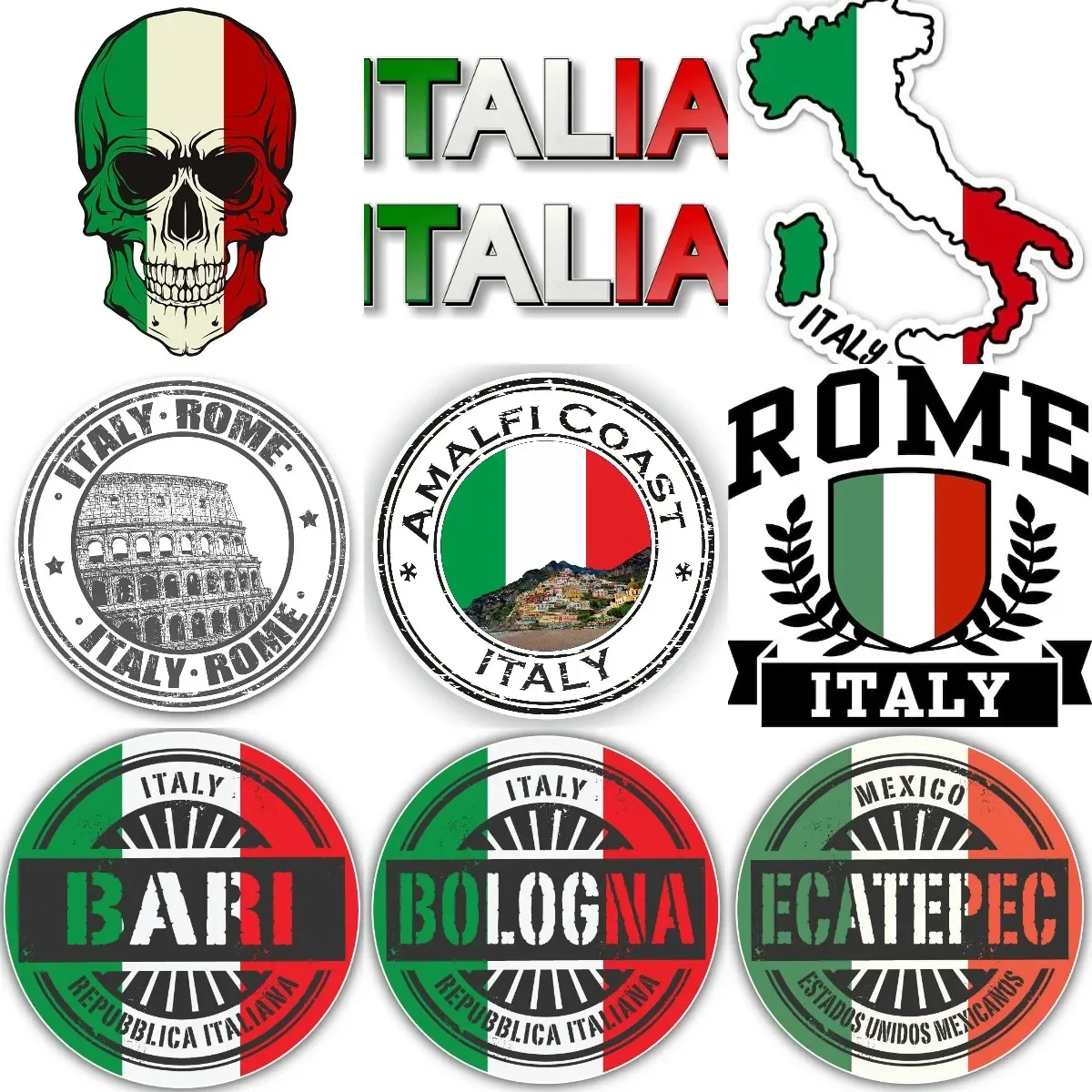 

Creative Italy Italian Map Flag Badge PVC Sticker for Covered Scratch Decorate Car Room Wall Window Truck Camper Bicycle Table