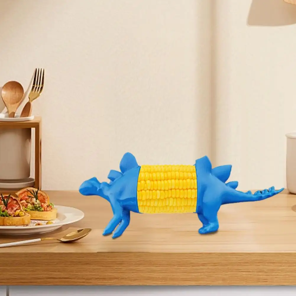 Corn Stick Fork Dinosaur Corn Cob Holder Set Heavy Duty Plastic Dino Shape Forks Decorative Corn Stick Accessories for Kids