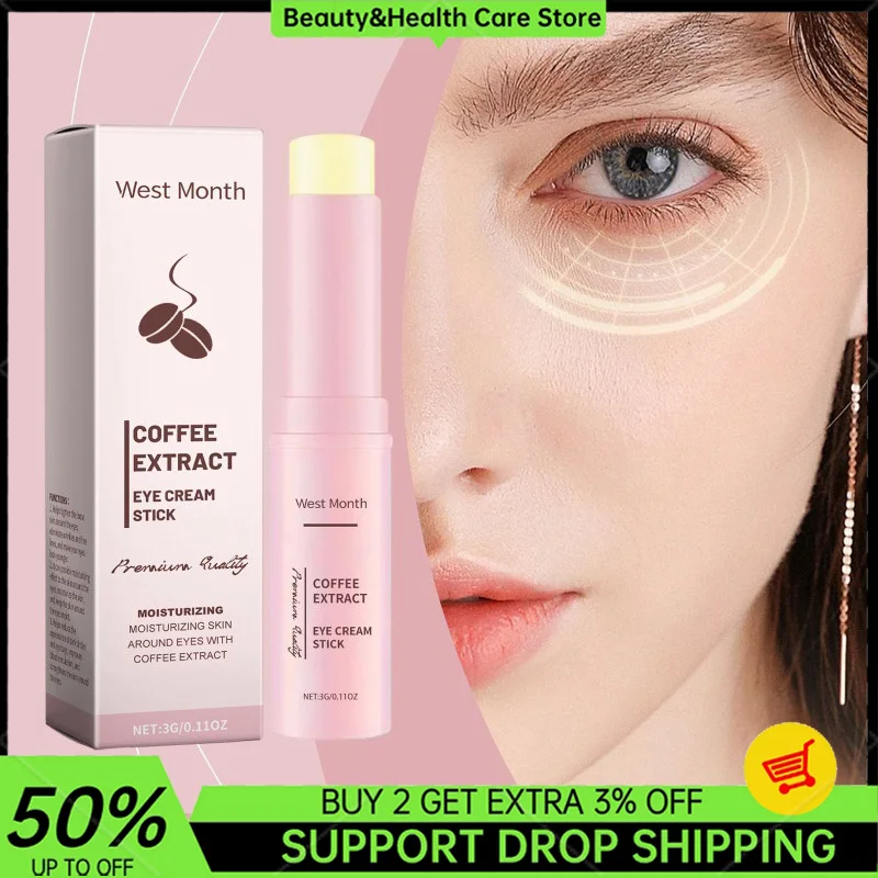 Coffee Extract Eye Stick Long Lasting Moisturizing Lifting Firming Balm Anti-Puffiness Wrinkle Removal Smoothing Eye Skin Care