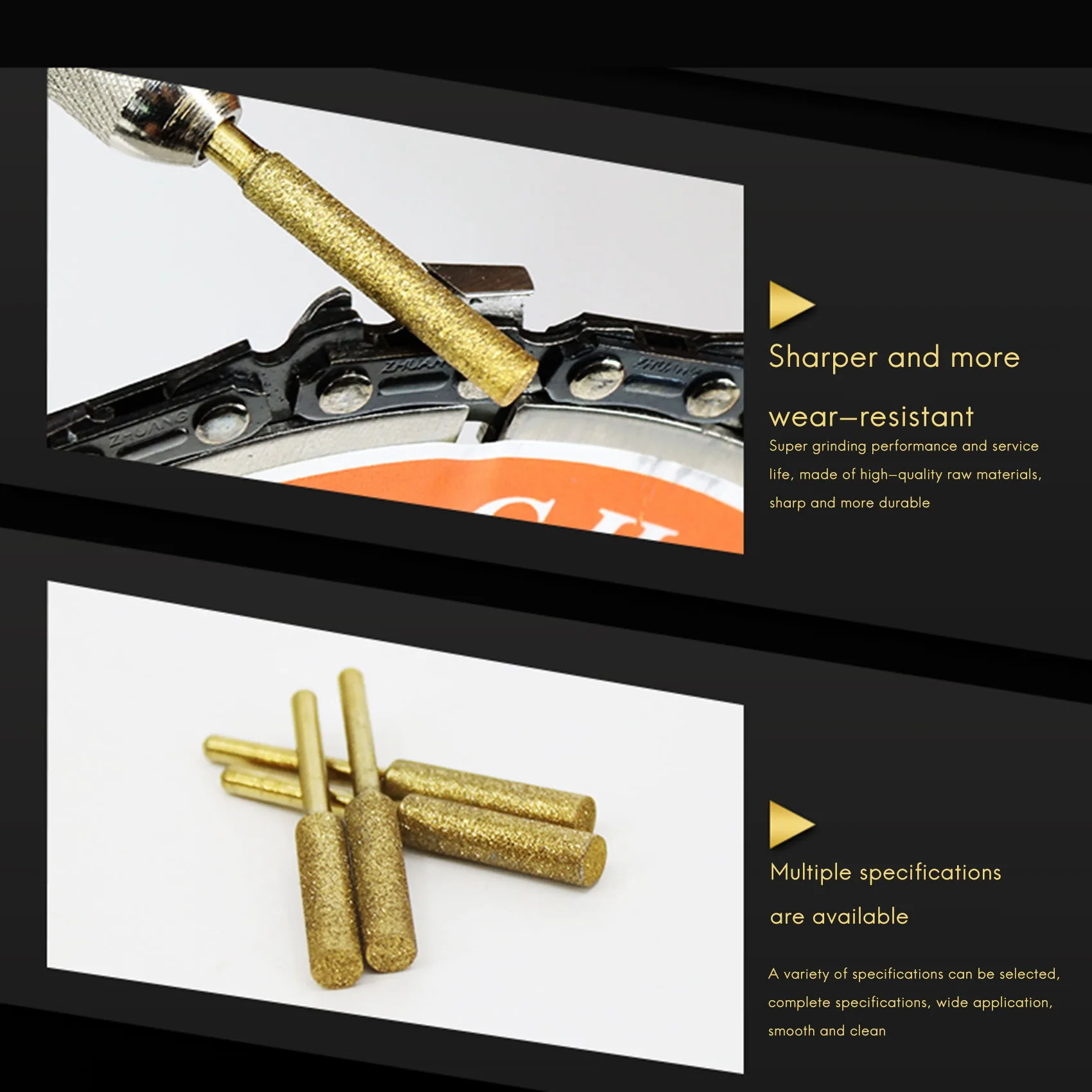 A85M 6PCS 전기 톱 연마기는 체인 톱으로 옥, 유리 및 초경합금 연삭에 적합합니다.