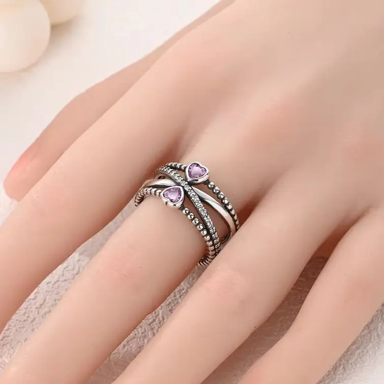 

Original Ring 925 Silver For Woman Love Heart Design Engagement Zircon Ring Fashion Ladies Wedding Jewelry